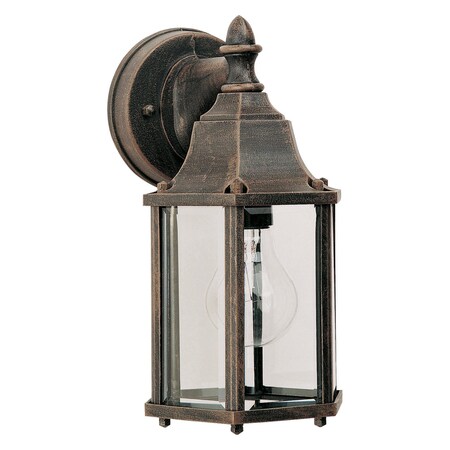 Maxim One Light Rust Patina Clear Glass Wall Lantern 1026RP